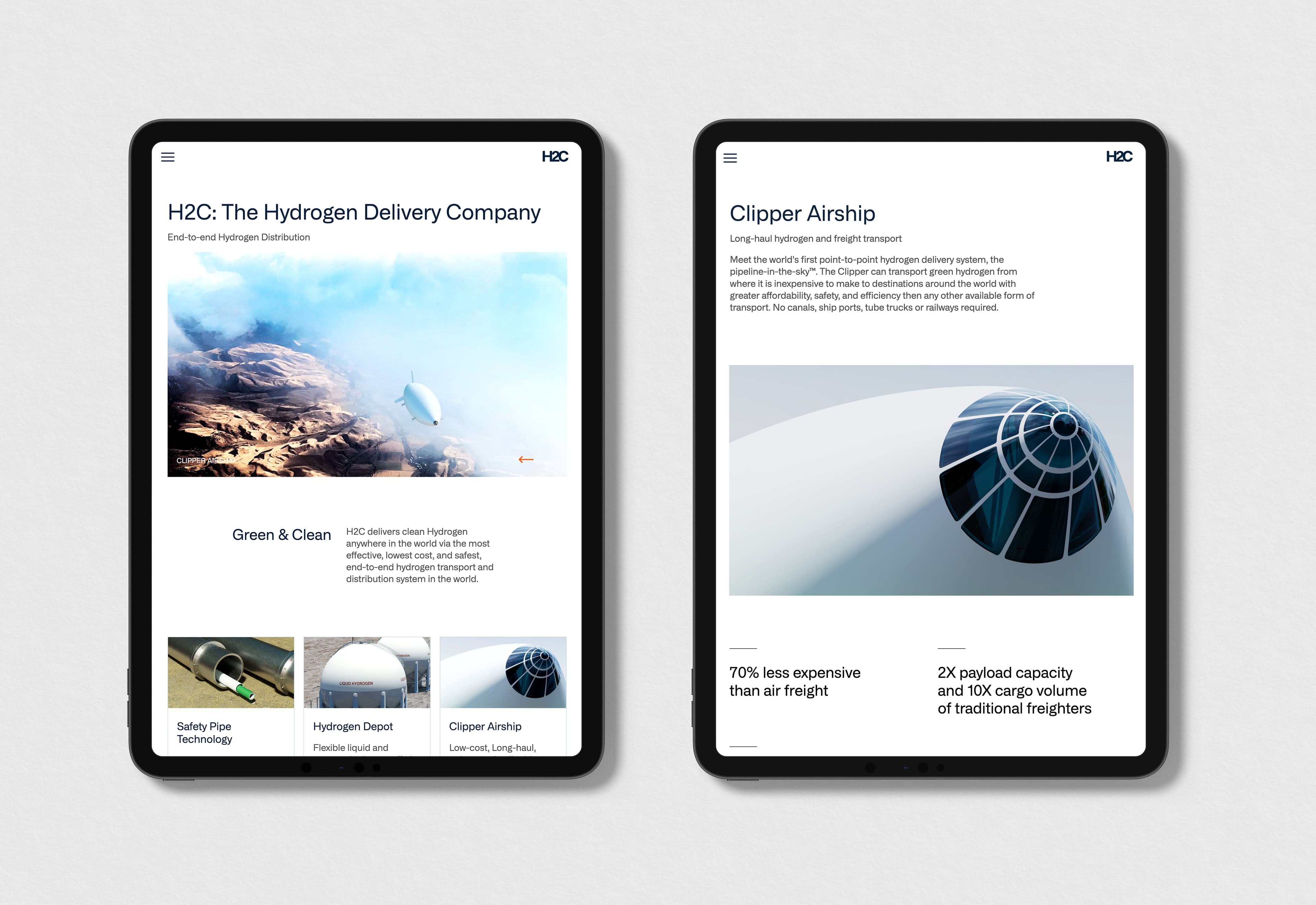 H2 Clipper desktop website